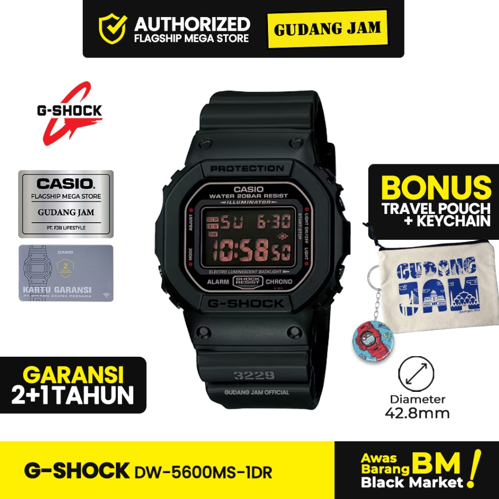 Jam Tangan G shock Original DW-5600MS-1DR DW-5600MS DW-5600 DW5600MS DW 5600MS