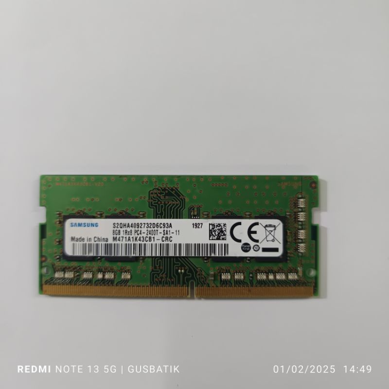 ram memori laptop samsung ddr4 8gb pc4 2400t pc 2400 1rx8