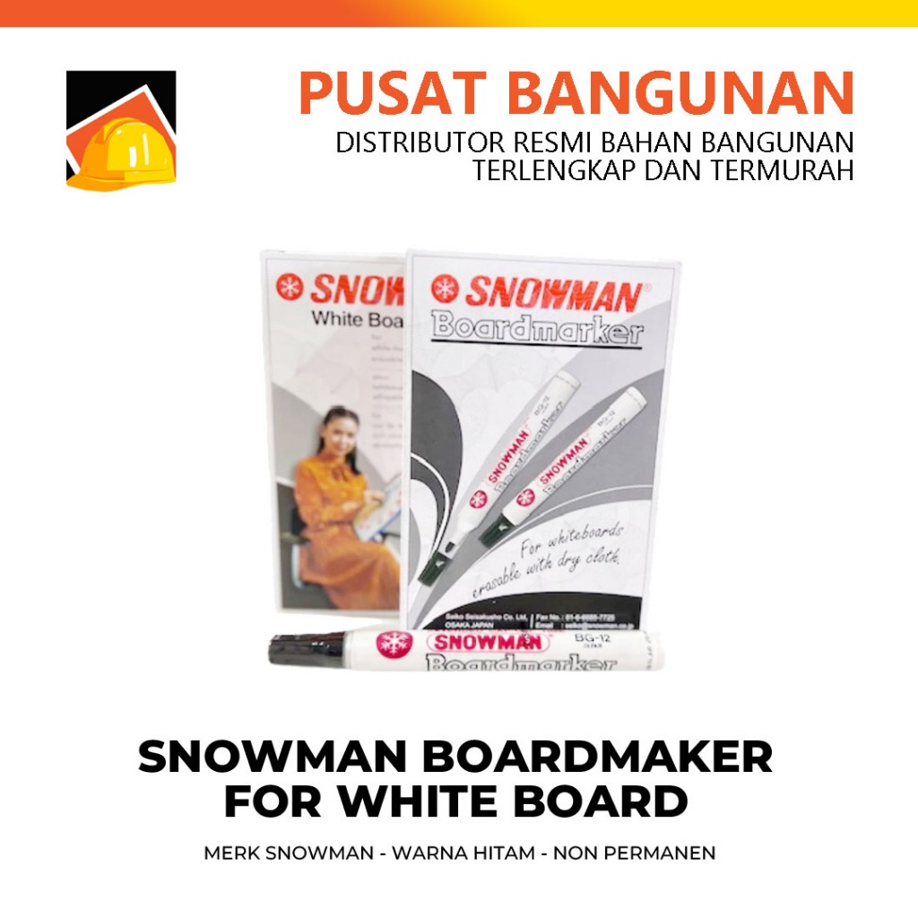 

SPIDOL PAPAN TULIS PUTIH - SNOWMAN BOARDMAKER WHITEBOARD NON-PERMANEN 1 PCS