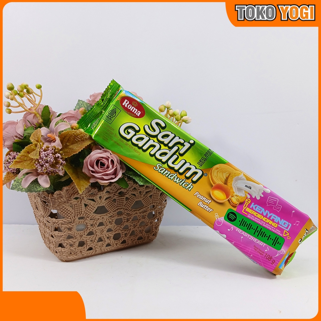 

ROMA SARI GANDUM SANDWICH PEANUT BUTTER 108g || BISKUIT GANDUM KACANG