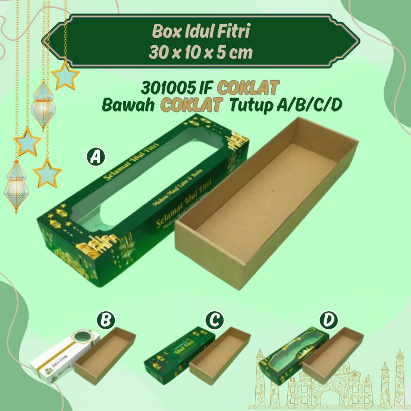 

301005 if coklat - box kardus kotak kemasan makanan hampers lebaran idul fitri jendela bawah coklat ukuran 30x10x5cm