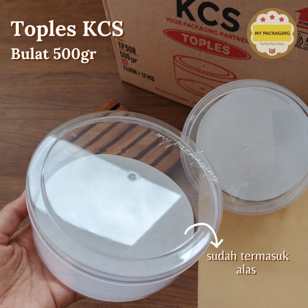 Toples Kue Kering KUKER 500gr Bulat KCS + Alas – 1 Dus Isi 12 Pcs