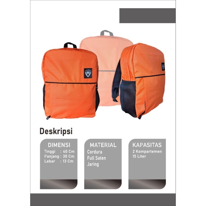 Tas Ransel Sekolah Unisex Double M A01108 (Alimi)