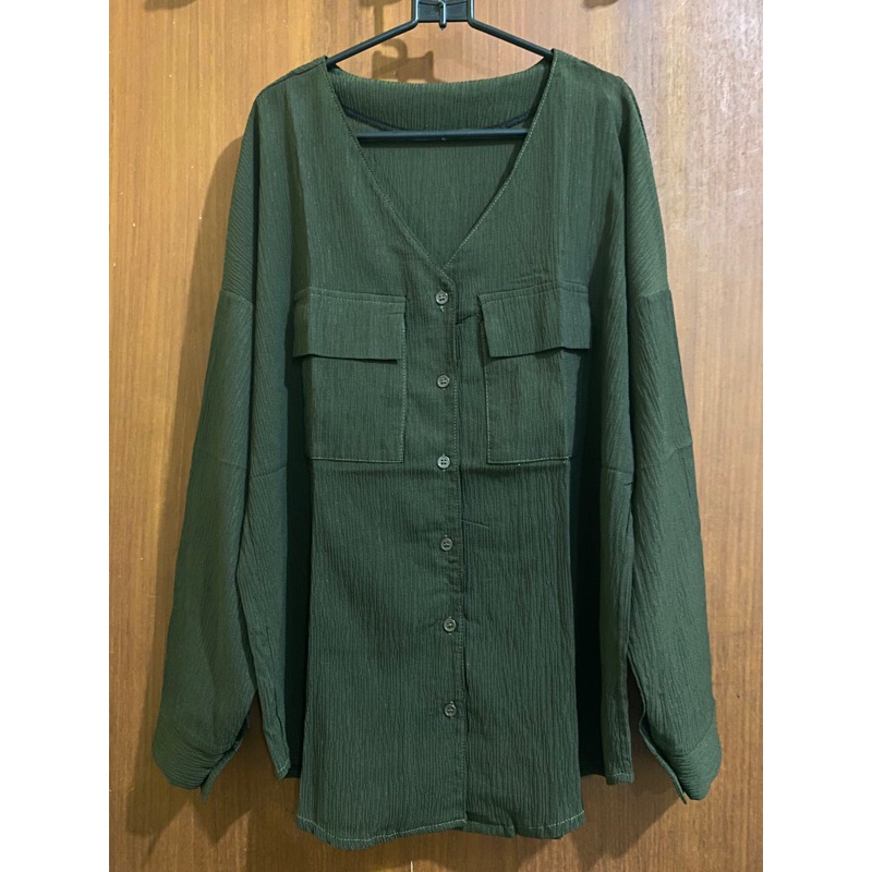 atasan wanita hijau army