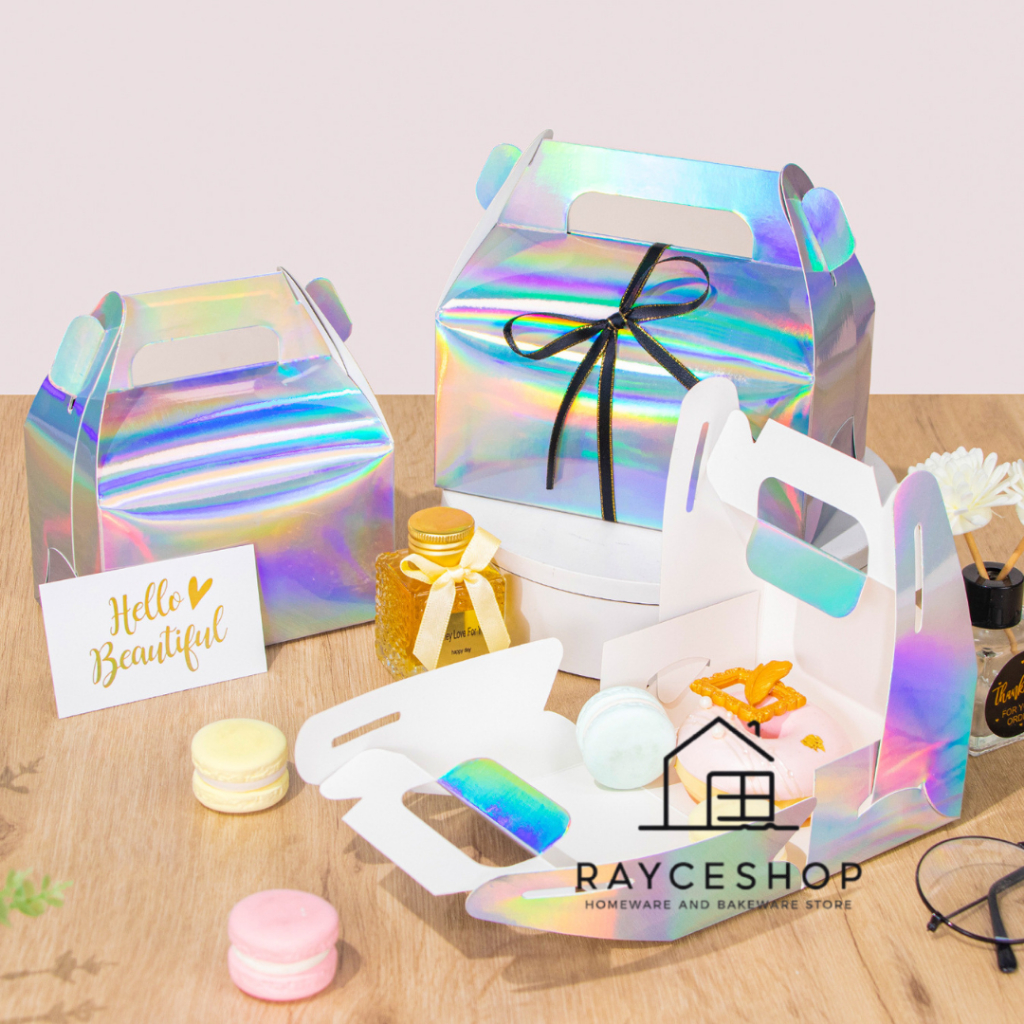 

Gable Box Hamper Gradient Hologram Kotak Kue Toples Cookies Kue Kering Souvenir Pesta Hadiah Ulang Tahun