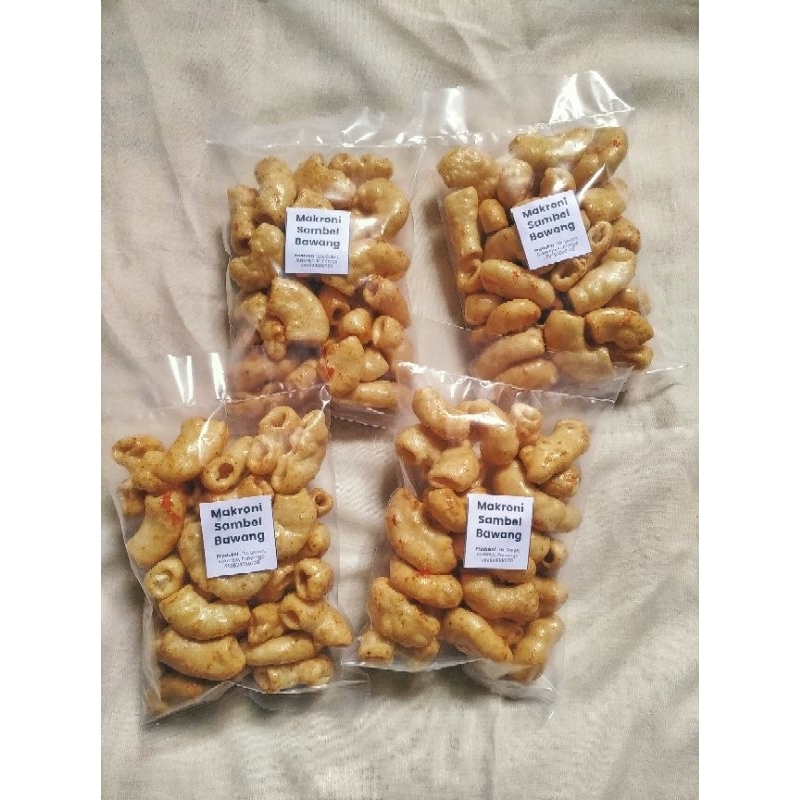 

KERUPUK MAKARONI SAMBEL BAWANG PEDAS cemilan lauk nasi 10ribu dapat 4