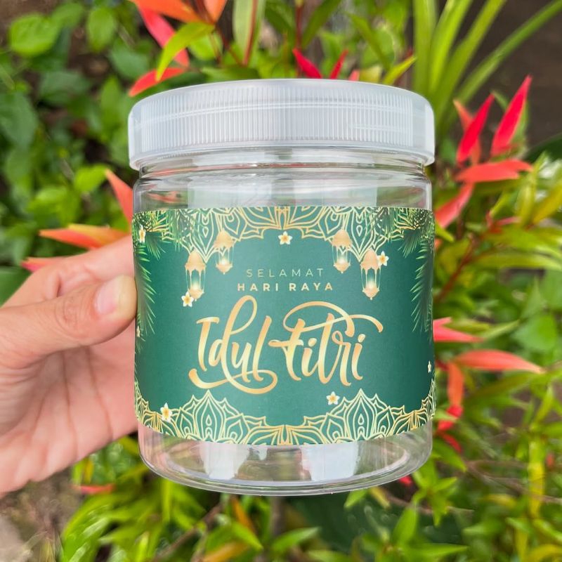 

Stiker Idul Fitri Size 12x6cm buat Toples 500-600ml kode IFKU 10