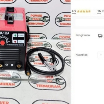 

Travo Las Rhino 120A 900 watt Merah Trafo Inverter MMA 120 A Welding