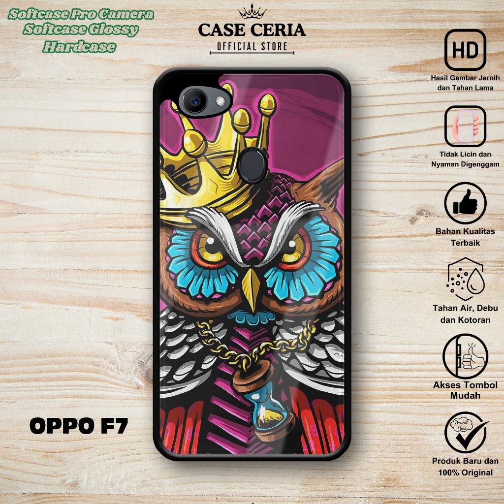 Case Oppo F7 - Casing Oppo F7 ( OWL ) – Softcase Pro Camera Oppo F7 – Silikon HP – Hardcase Oppo F7