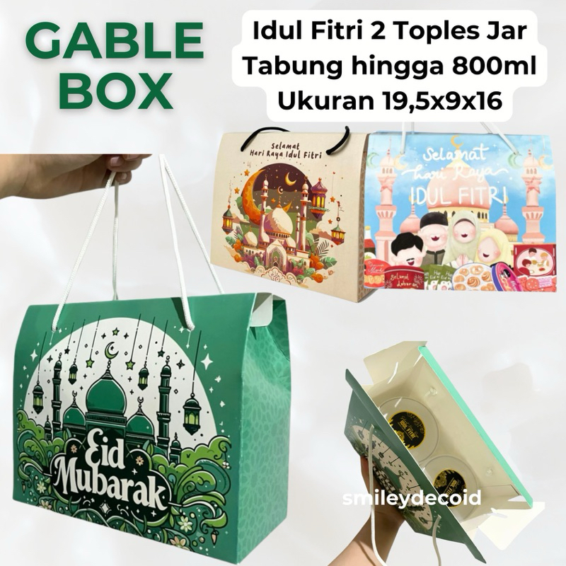 

[10PCS] GABLE BOX IDUL FITRI UNTUK 2 TOPLES JAR EID MUBARAK