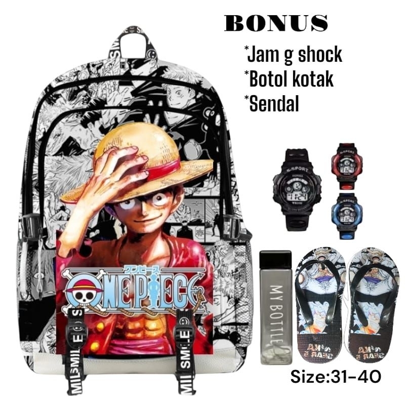 tas sekolah anak laki-laki Onepiece tas anak laki-laki anime tas perempuan