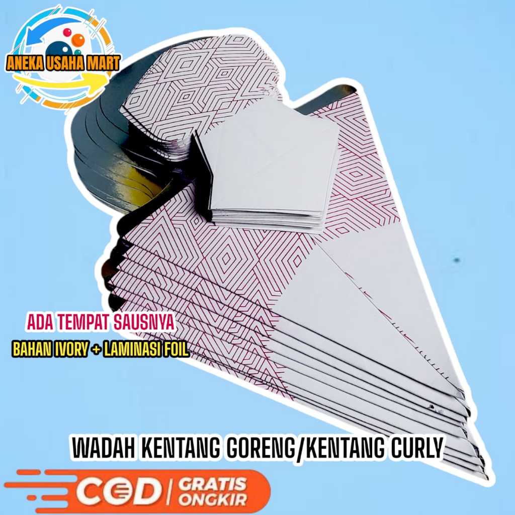 

50 Lembar Dus Kemasan Kentang Curly Fun Fries