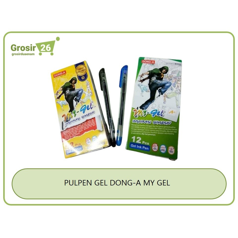 

(1 pcs) pulpen / pena / pen gel cair dong-a my gel 0.5 mm hitam | biru | merah
