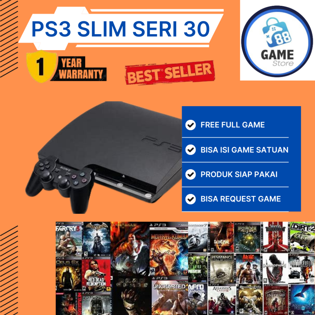 PLAYSTATION 3 | PS3 SLIM SERI 30 | GARANSI 1 TAHUN | 320GB | 500GB | FULL GAME