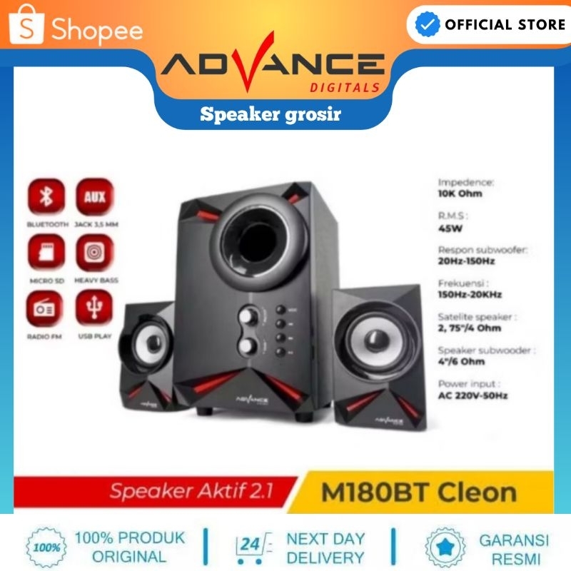 Speaker M180BT Cleon Advance Speaker Bluetooth M180 BT CLEON Speaker Aktif