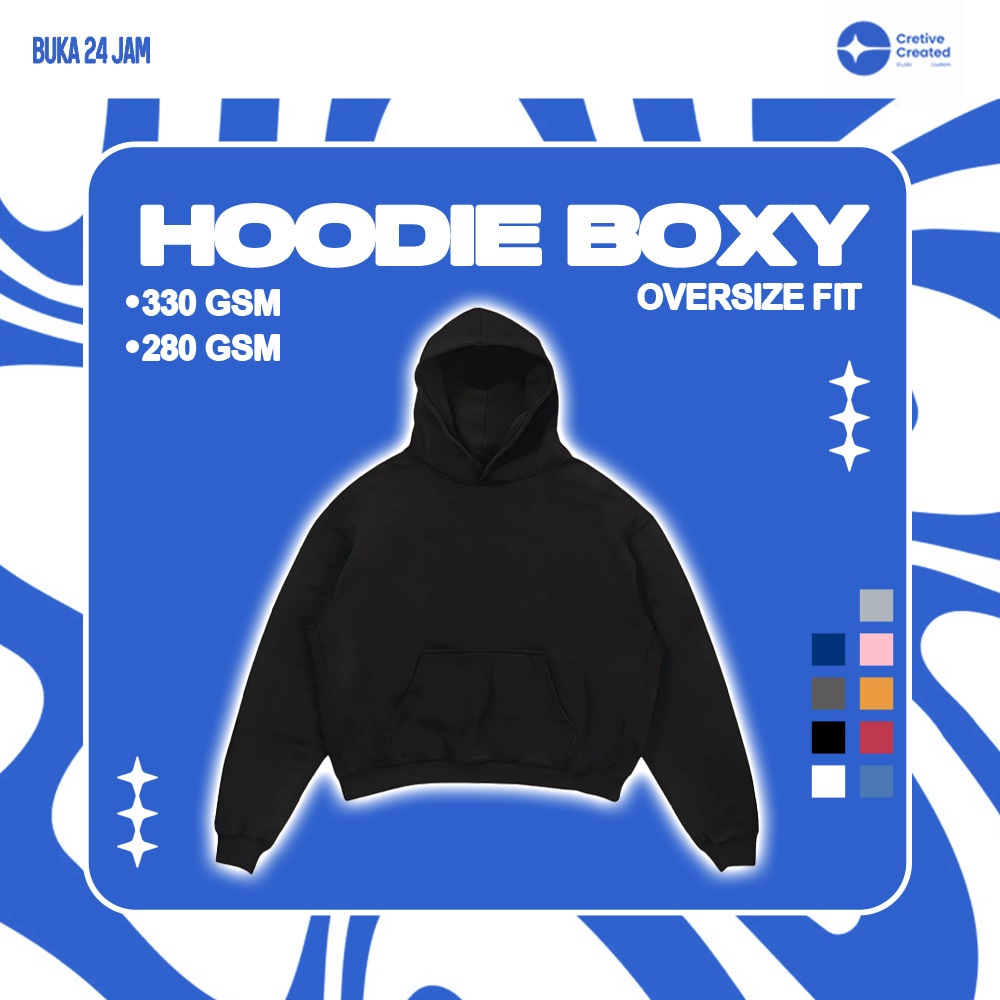 Hoodie Boxy Oversize Fit 330gsm Polos Cotton Fleece