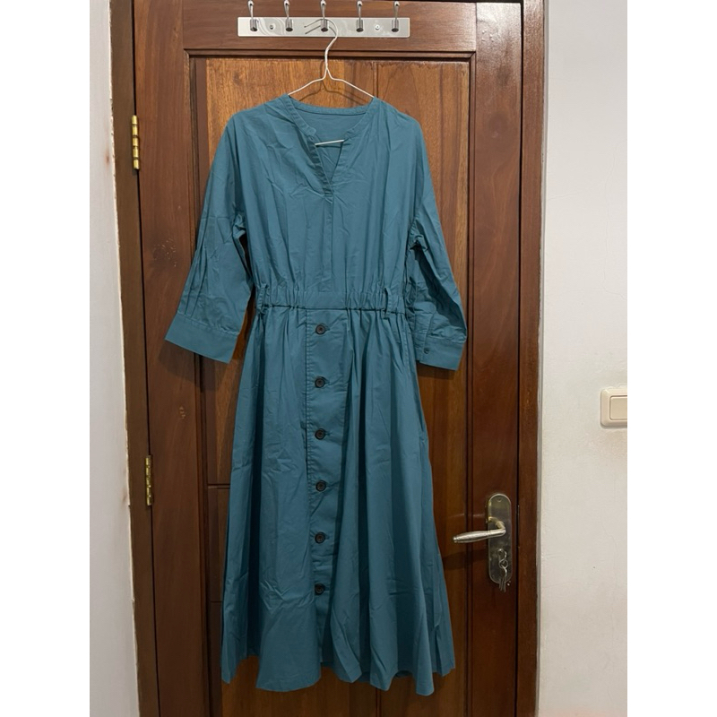 MIDI DRESS TOSCA SIMPLICITE KOREA BLUE BIRU