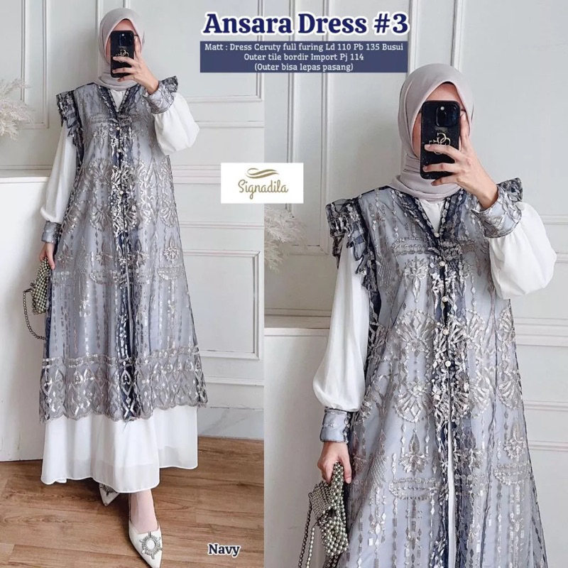 ANSARA DRESS#3/MAXY DRESS TERBARU/BAHAN CERUTY