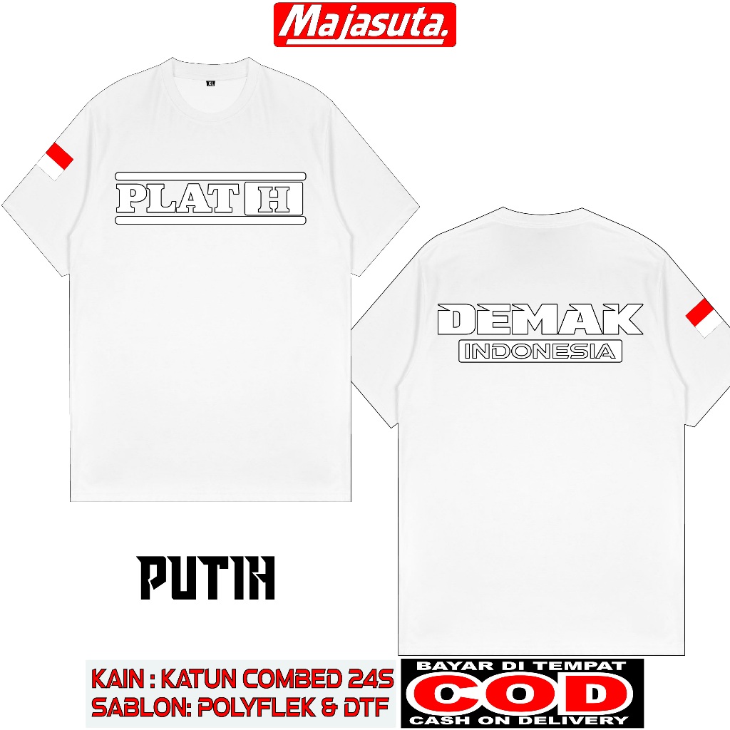 KAOS PLAT H DEMAK M1 //KATUN COMBED 24S BISA COD//KAOS DISTRO//KAOS KOMUNITAS