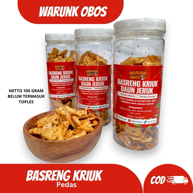 

WARUNKOBOS | BASRENG KRIUK TOPLES 100gr |BASRENG PEDAS DAUN JERUK