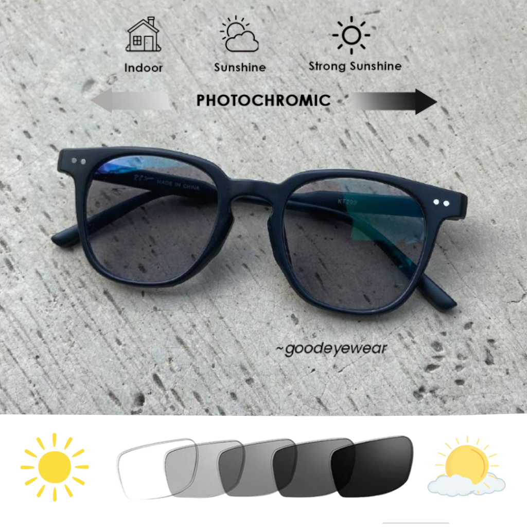 Kacamata KT299 Photocromic/Bluerey/Bluecromic/Normal/Minus/Cylinder/Nightdrive