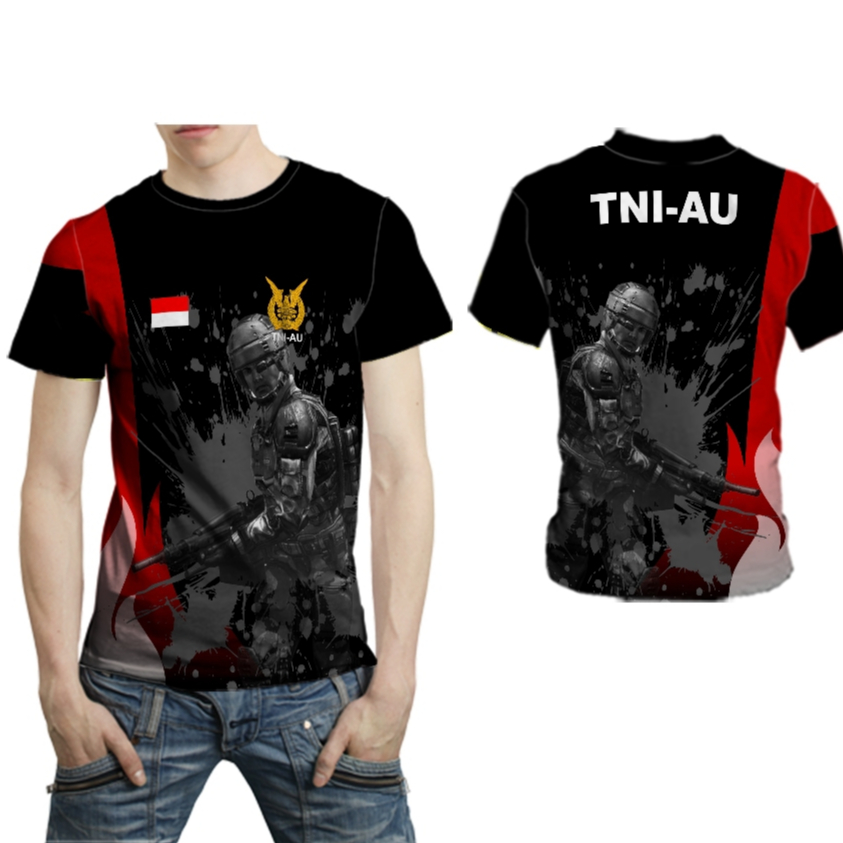 TNI AU Baju Dinas Kaos Jersey Dewasa Tangan Panjang Gratis Nama
