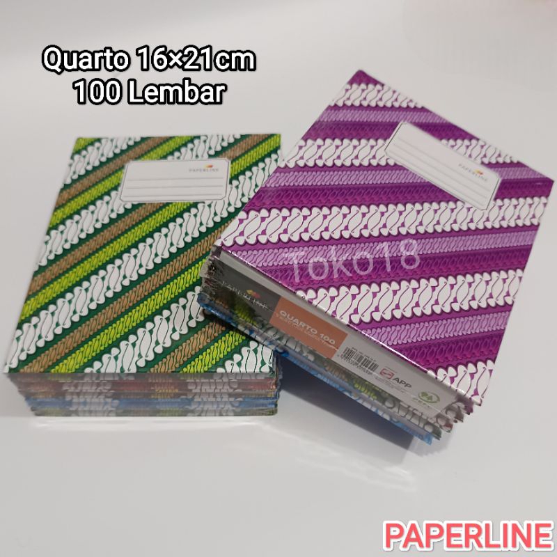 

1 Pak Buku Hard Cover Quarto PAPERLINE 100 lembar(Isi 5 Buku)