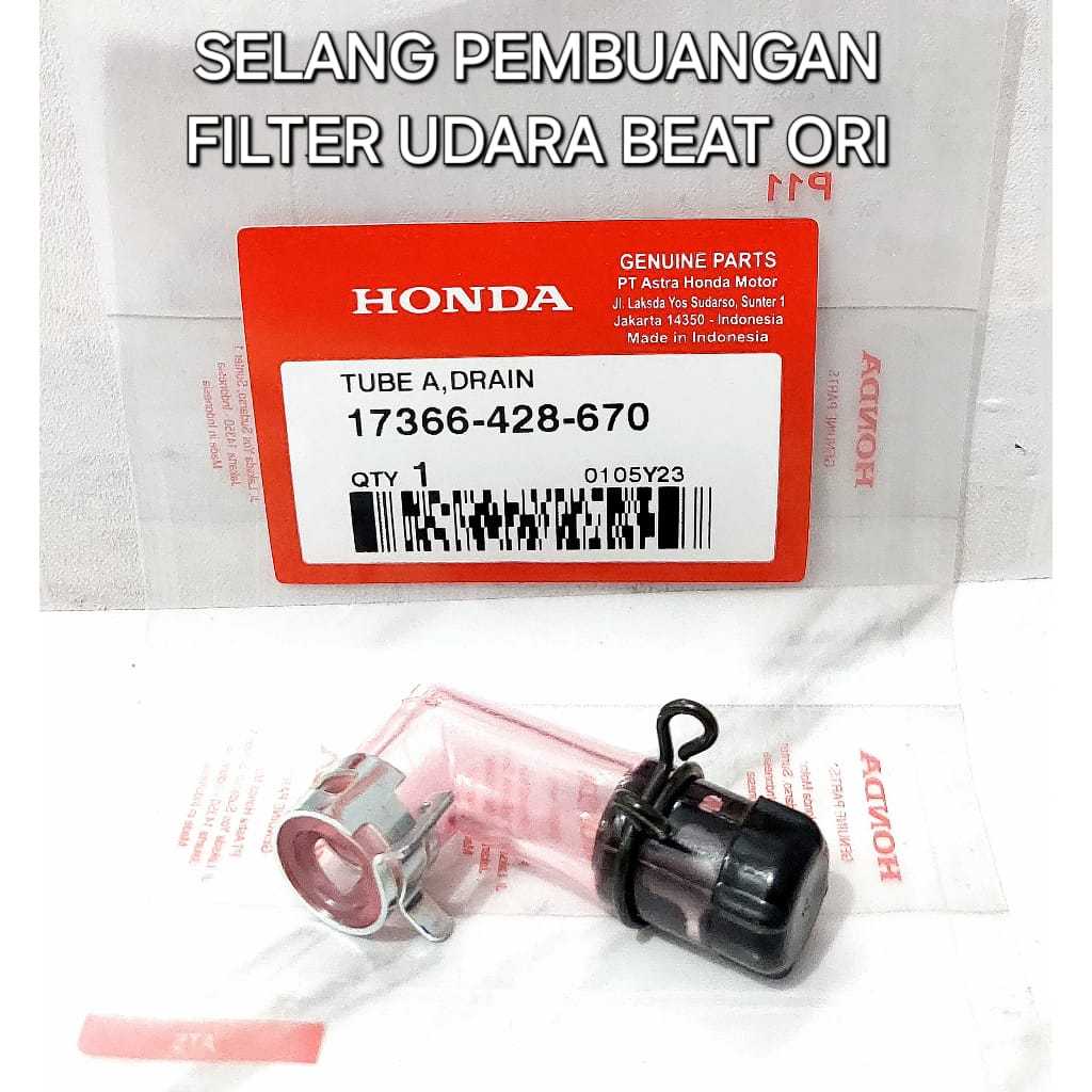 SELANG PEMBUANGAN FILTER UDARA + KLEM BEAT 17366-428-670 ORIGINAL