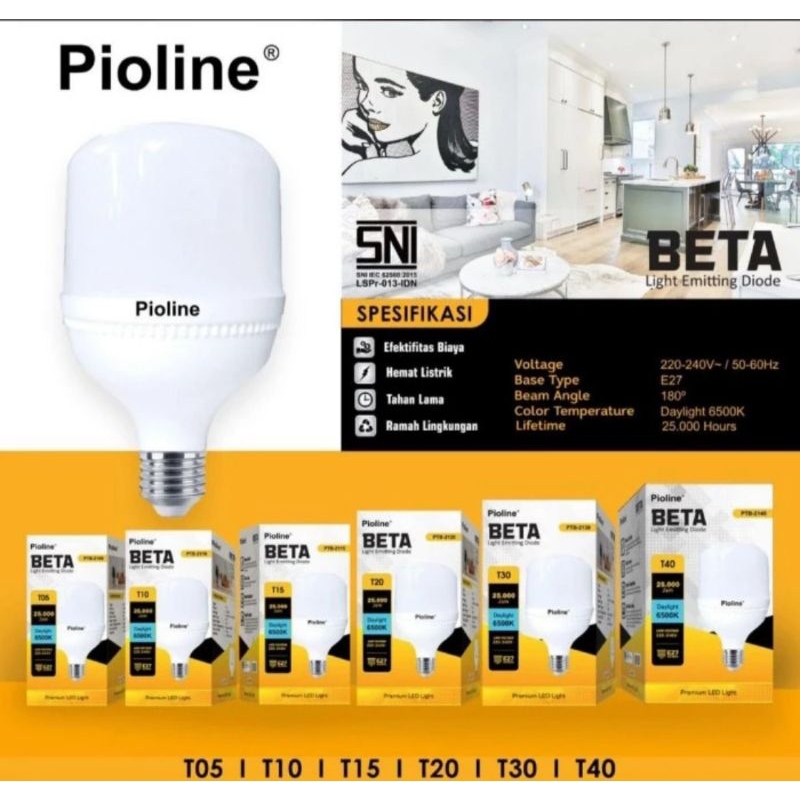 LAMPU LED PIOLINE BETA TERSEDIA T40/T30/T20/T15/T10/T5 (Harap baca deskripsi agar tidak salah dalam 