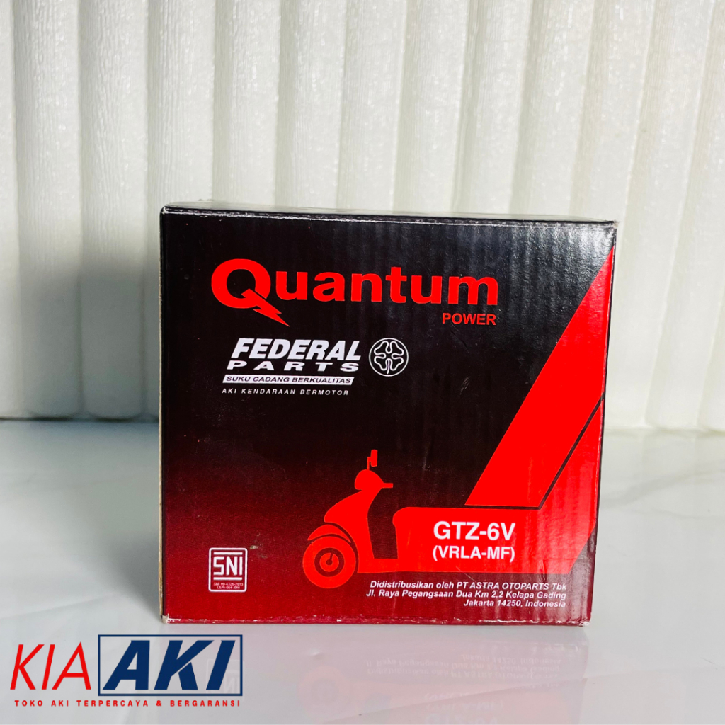 Aki FEDERAL QUANTUM | Aki Motor | Aki Motor Metik | Aki Motor Vario | GTZ6V | Aki motor termurah | A
