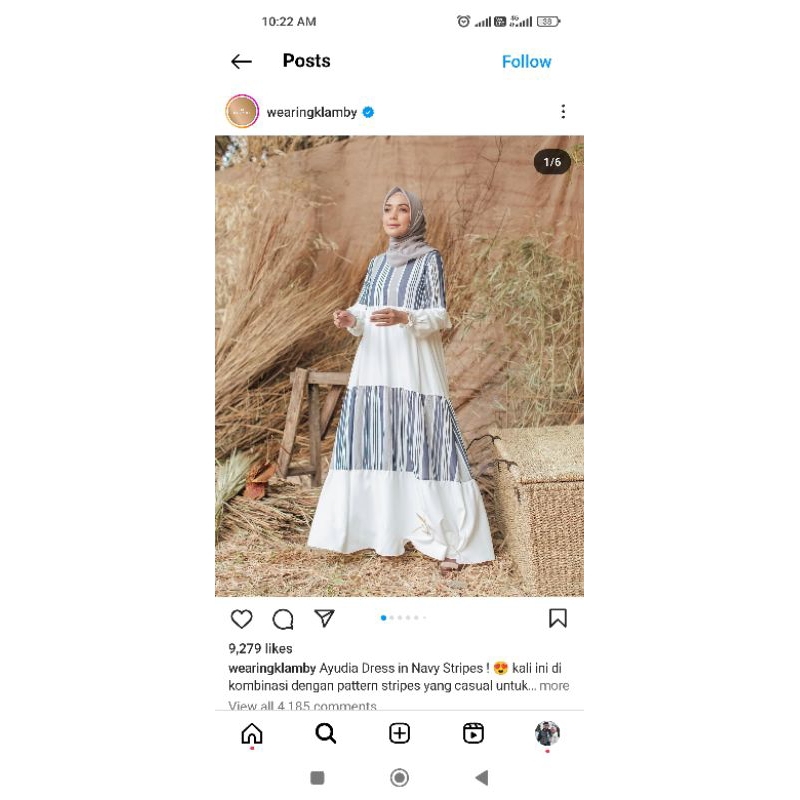 PRELOVED Ayudia Dress in Navy Stripes by Wearing Klamby