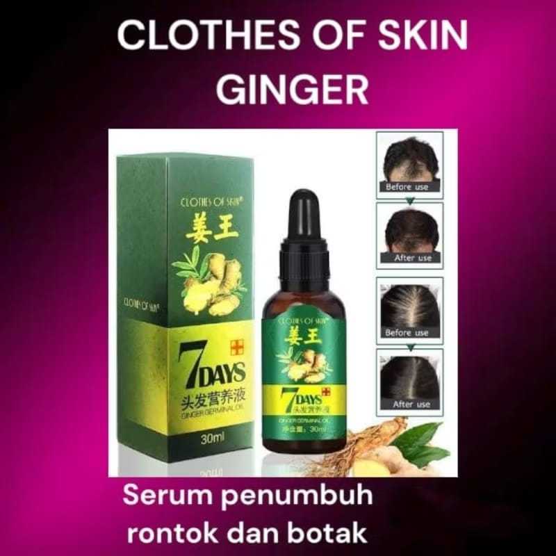 (Bisa COD) Original 7Days Clothes of Skin Ginger Germinal Oil/Minyak Penumbuh Rambut Rontok Ampuh