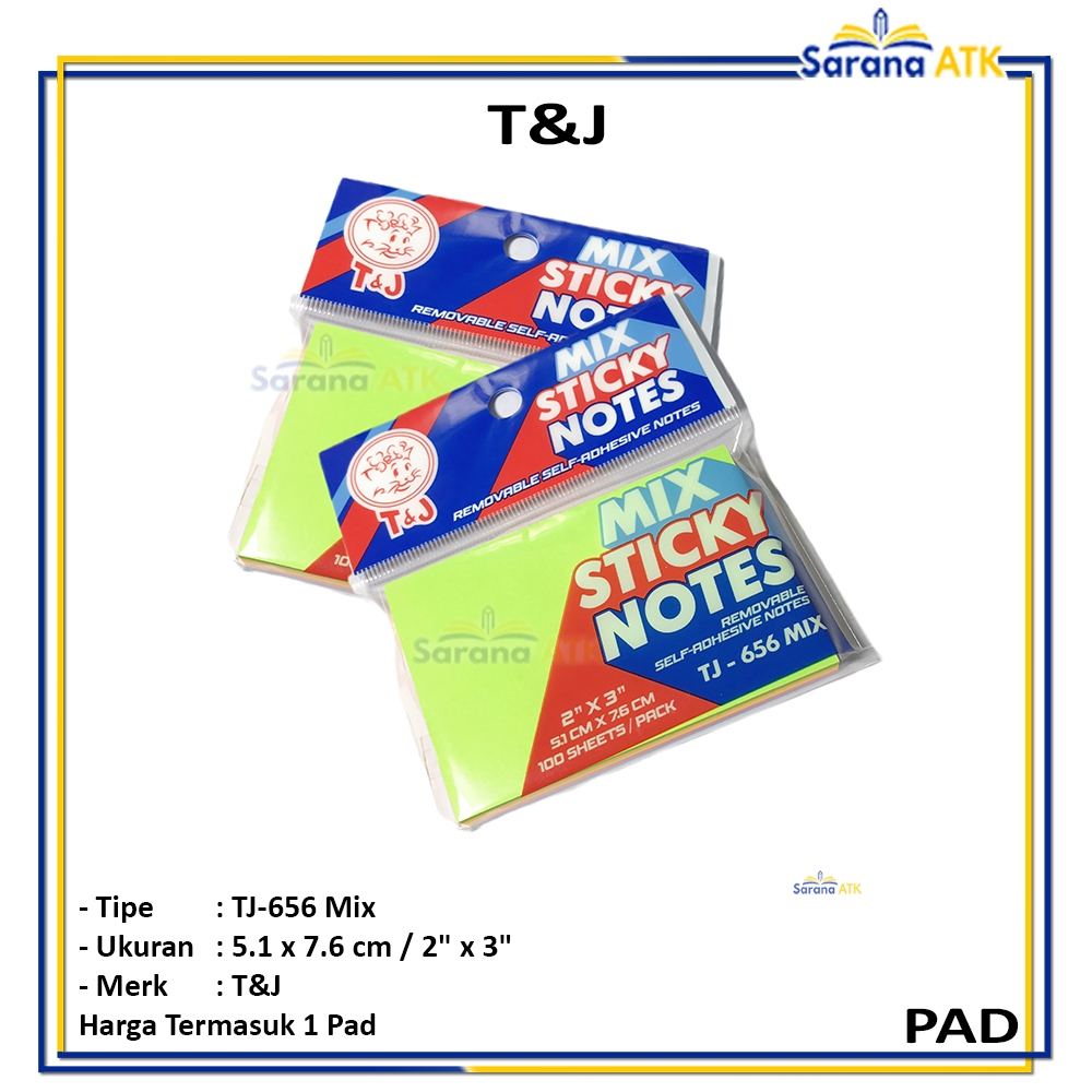 

T&J - Sticky Notes TJ-656 Mix 5.1 x 7.6 cm - PAD