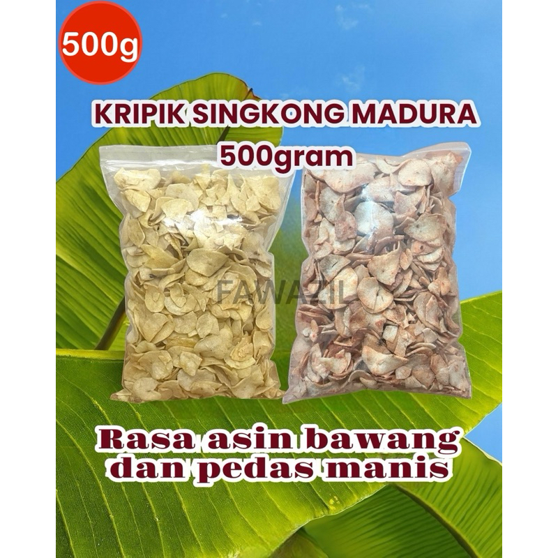 

kripik singkong Asli madura 500gram rasa bawang dan pedas manis