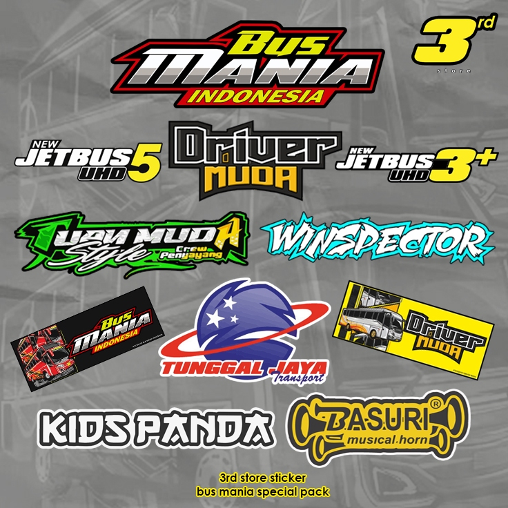

Sticker telolet busmania spesial pack Hologram (cutting anti air) isi 11 pcs