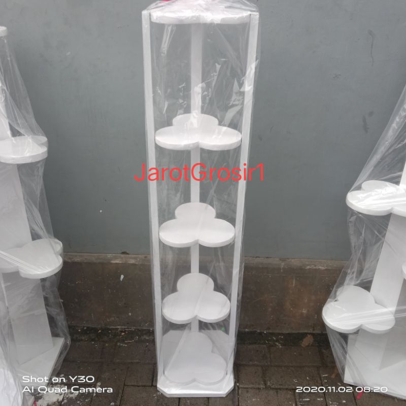 RAK MOTIF SEMANGGI TINGGI 120CM // RAK BUNGA HIASAN SUDUT RUANGAN TAMU // RAK RAK TERBARU SEGI 3 OVA