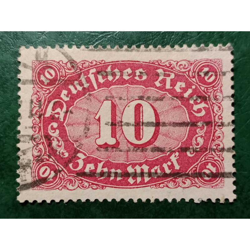 

Prangko Jerman Kekaisaran kuno 10 Mark New Daily stamps Tahun 1921 USED