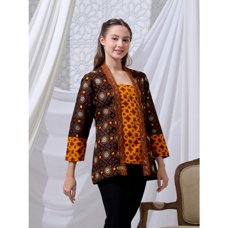 KIEA Batik - JENAR Trikot , baju kerja blouse wanita batik modern lurik
