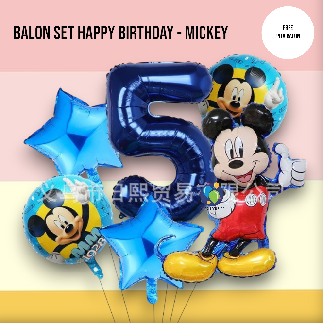 Paket Balon Mickey Mouse Ulang Tahun  / Set Dekorasi Ulang Tahun Anak