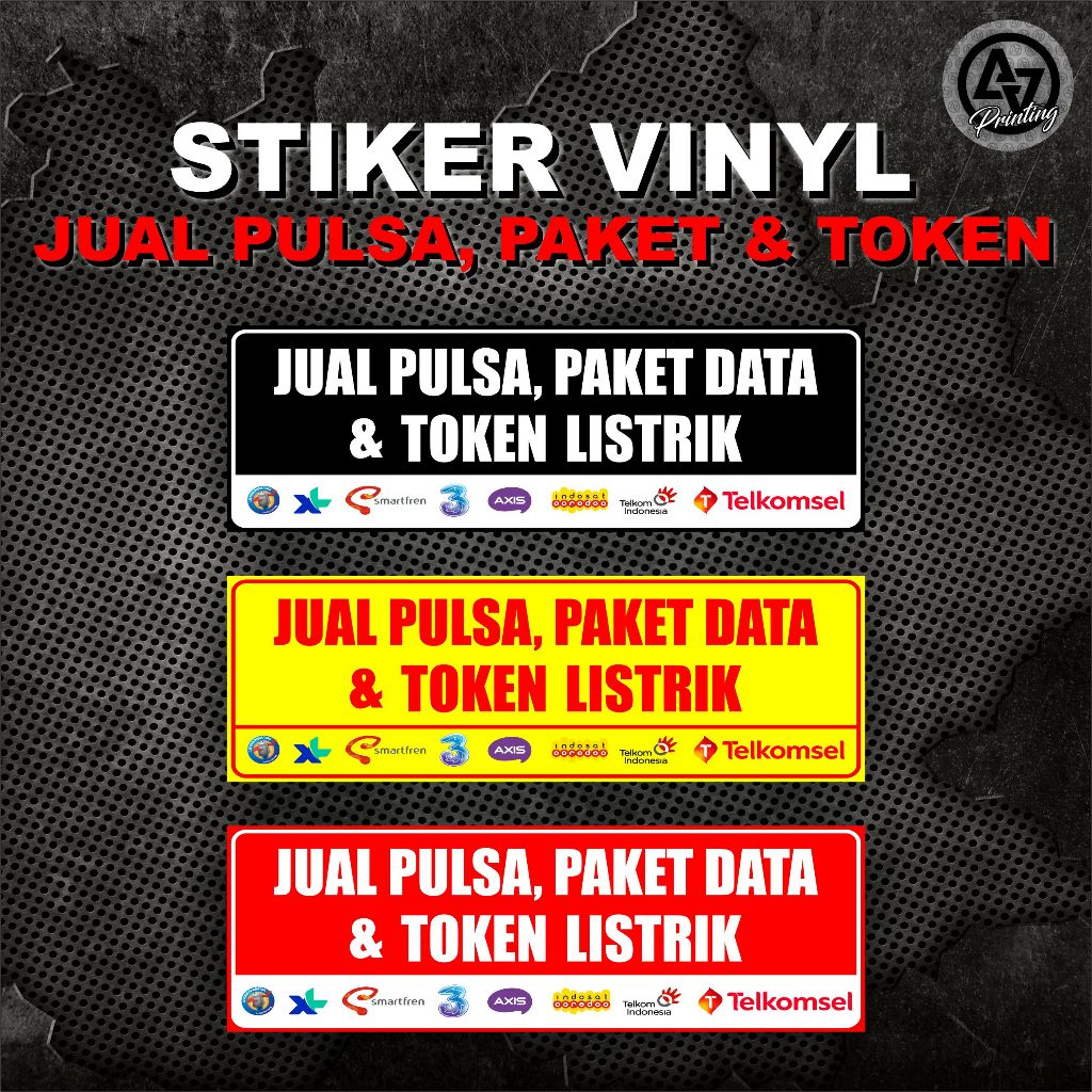 

STIKER PULSA & TOKEN LISTRIK + LAMINASI GLOSSY