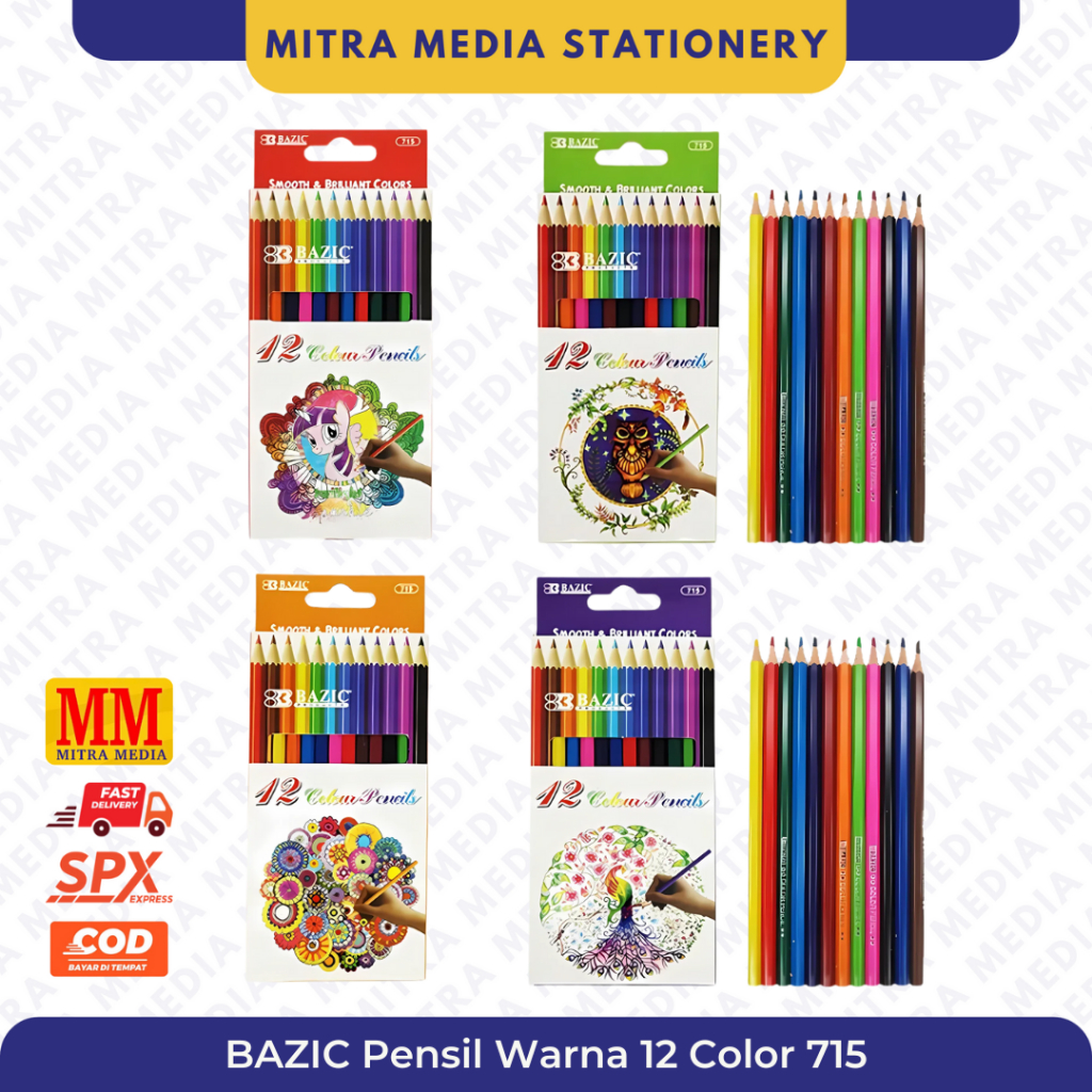 

Bazic Pensil Warna 12 Color 715