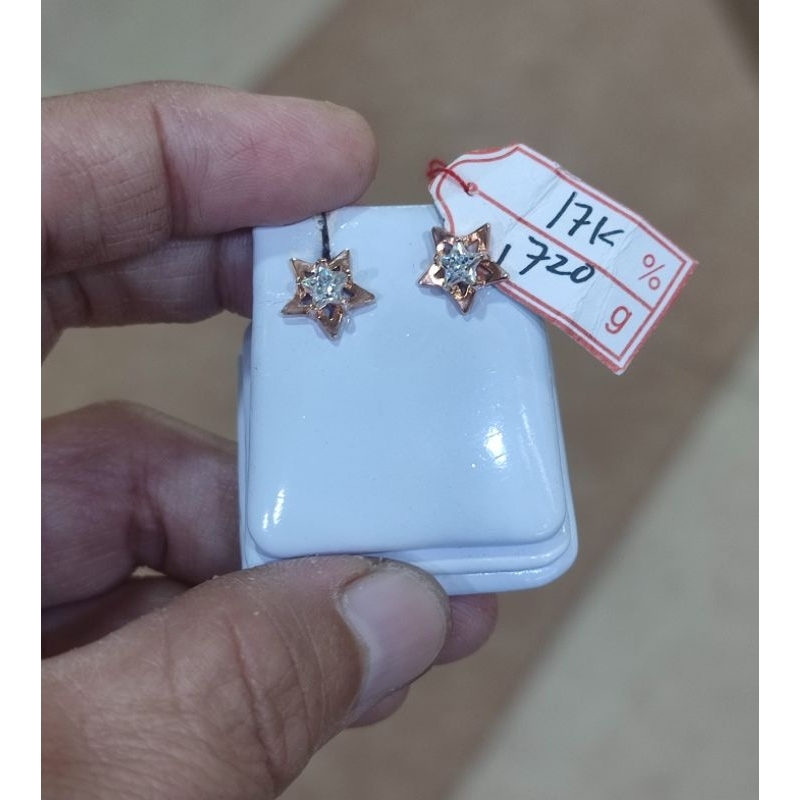 Anting emas 75 bintang rosegold