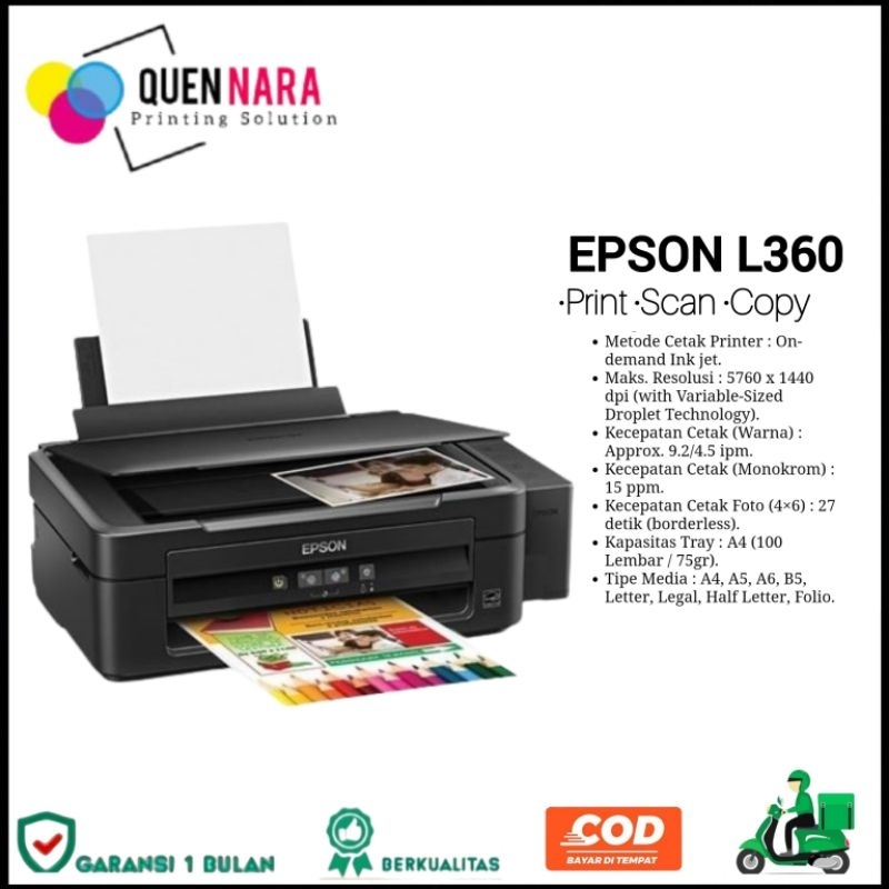 Printer Epson L360 All in one color garansi