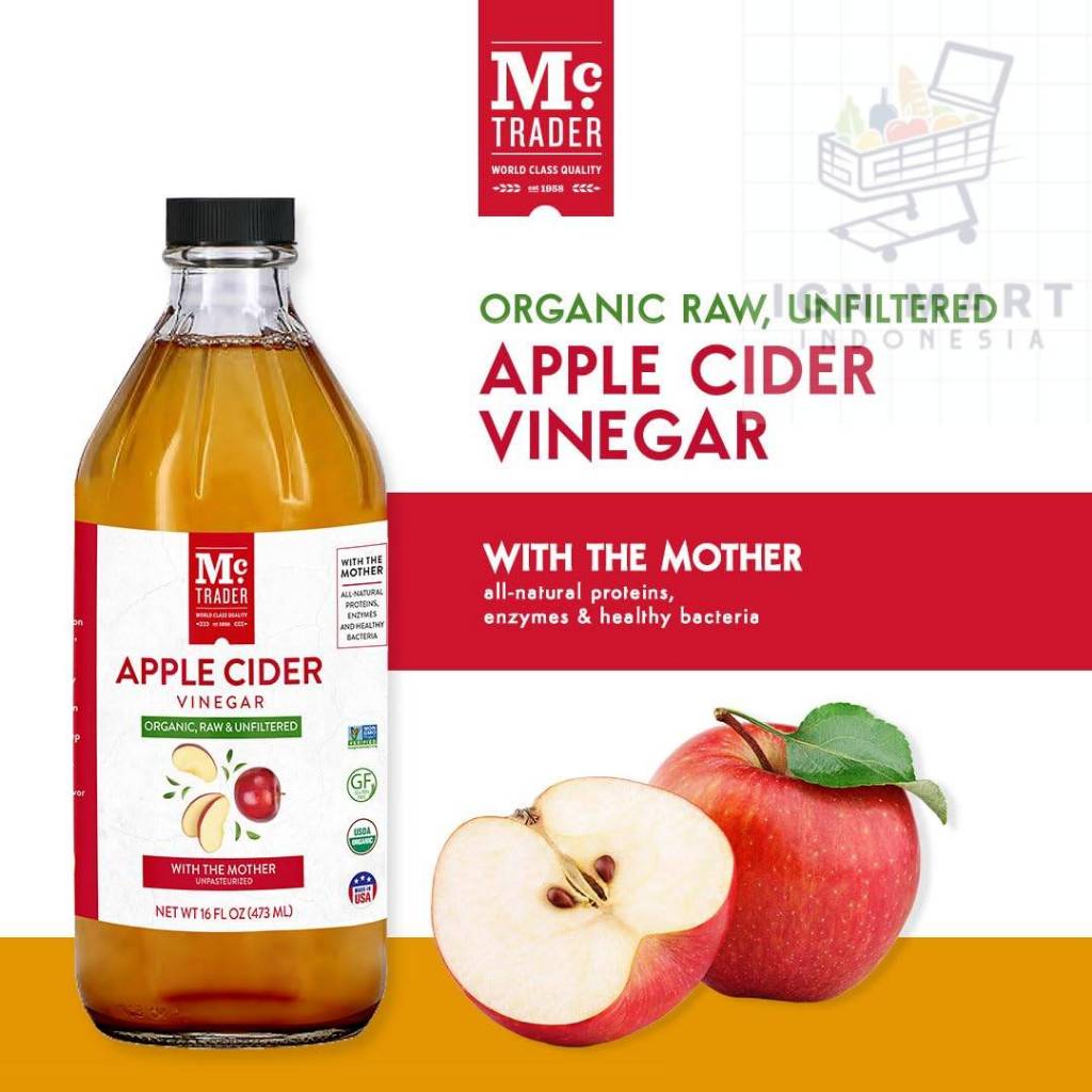 

MC TRADER ORGANIC APPLE CIDER VINEGAR 473 ML | ORGANIC WITH THE MOTHER | GLASS BOTTLE