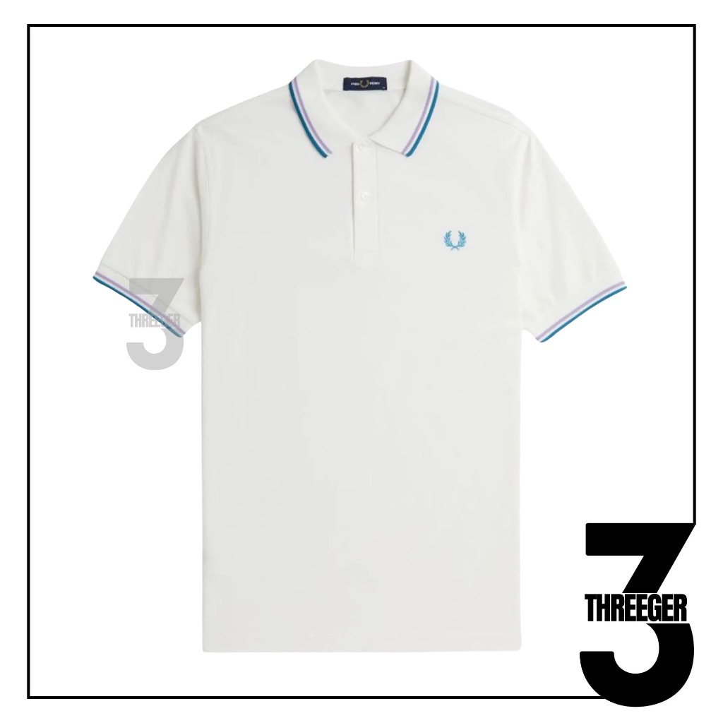Fred Perry Ultra Violet Runaway Bay Ocean Tipped Polo Snow White Original / Polo Fred Perry Original