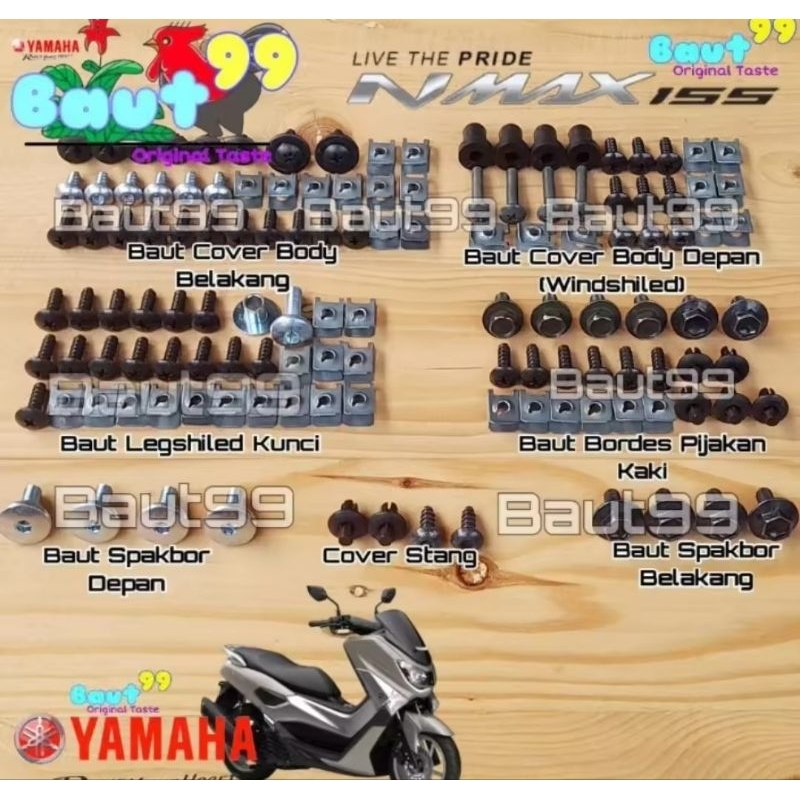 Baut Fullset Body Yamaha N max 2015-2019 Baut Fullset Body Yamaha N max 2015-2019