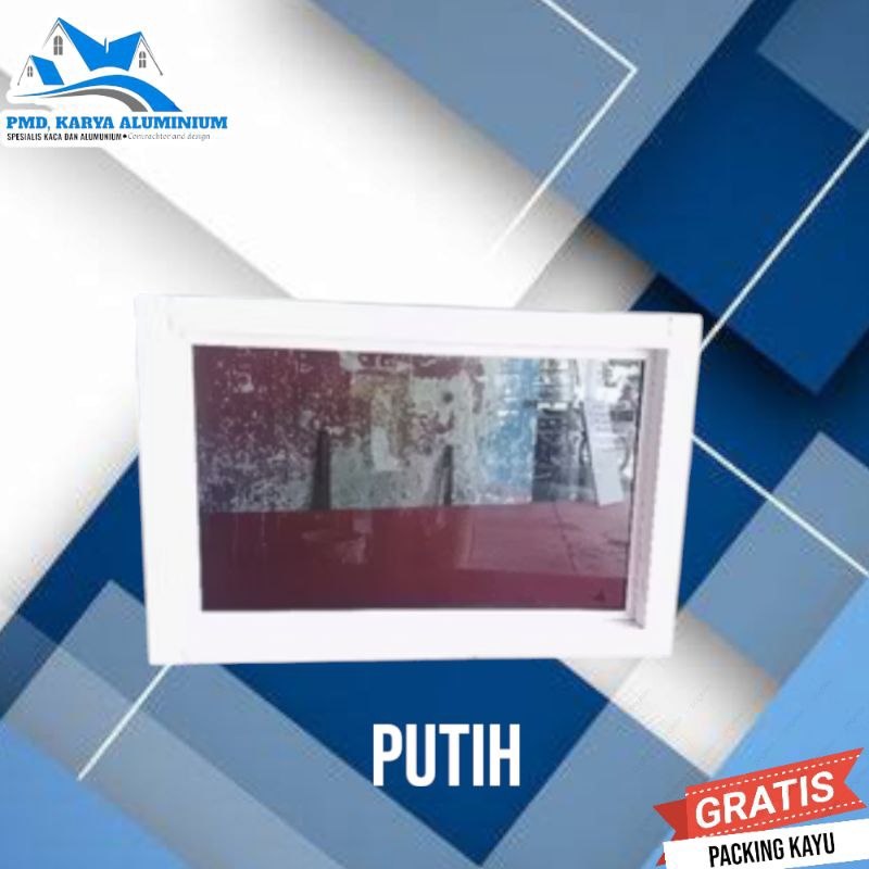 Jendela Boven Aluminium kaca Mati Free packing kayu Termurah