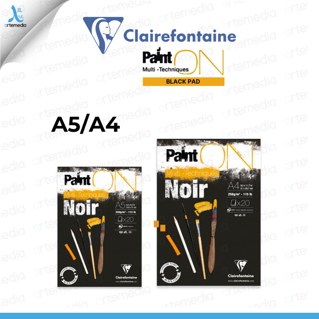 

Clairefontaine Paint On Black Multi Technique Sketch Pad Sketchbook Kertas Gambar Warna