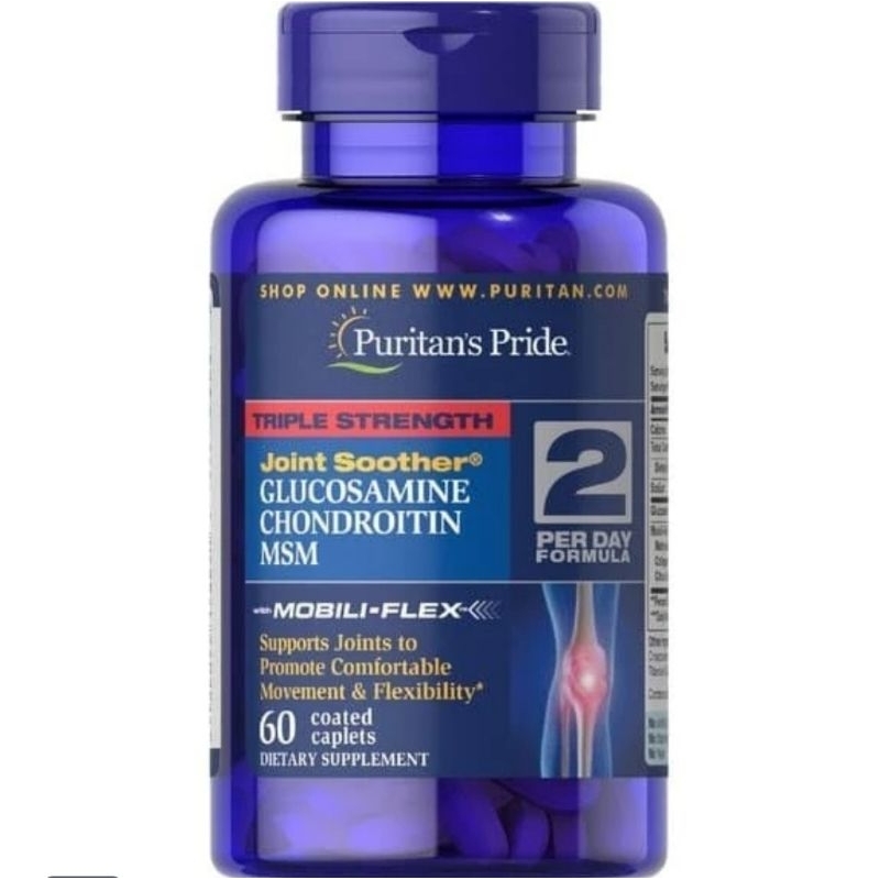 PURITANS PRIDE  GLUCOSAMINE & MSM JOINT SOOTHER 60 CAPLETS PURITANS PRIDE GLUCOSAMINE ASLI ORIGINAL