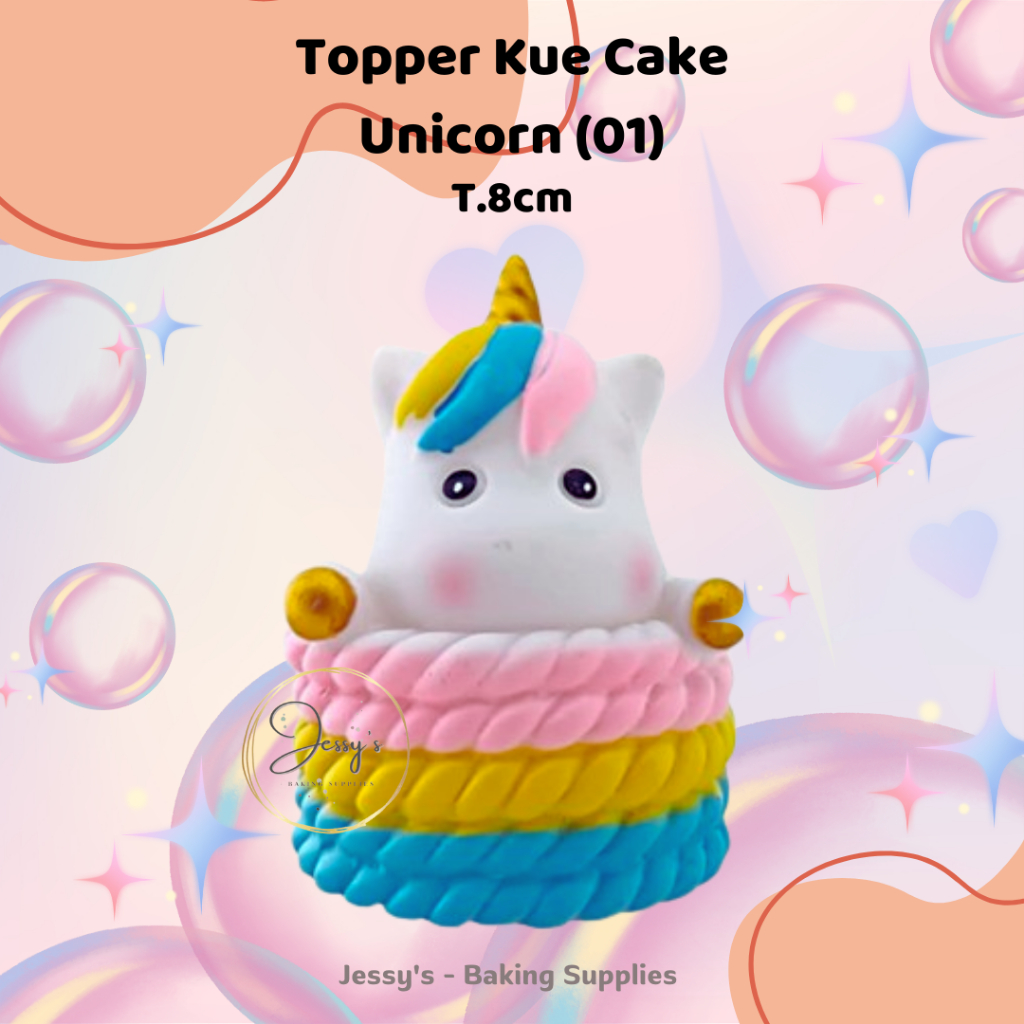Unicorn Topper (01), Topper Kue Ulang Tahun, Topper Birthday Cake, Topper Custom Cake
